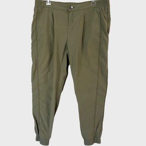 Lolë Athletic Jogger Womens 12 Olive Green Stretch Elastic Waist Slim Fit Pants